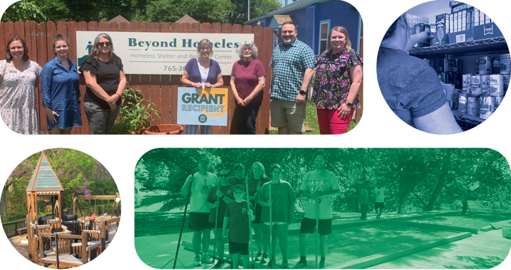 PCCF staff and grantees awarding grant money to community initiatives.