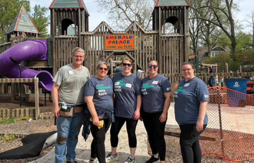 PCCF staff volunteering at playground